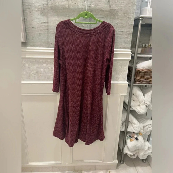 Anthropologie Saturday Sunday medium narva swing dress burgundy wine pockets - Picture 10 of 13